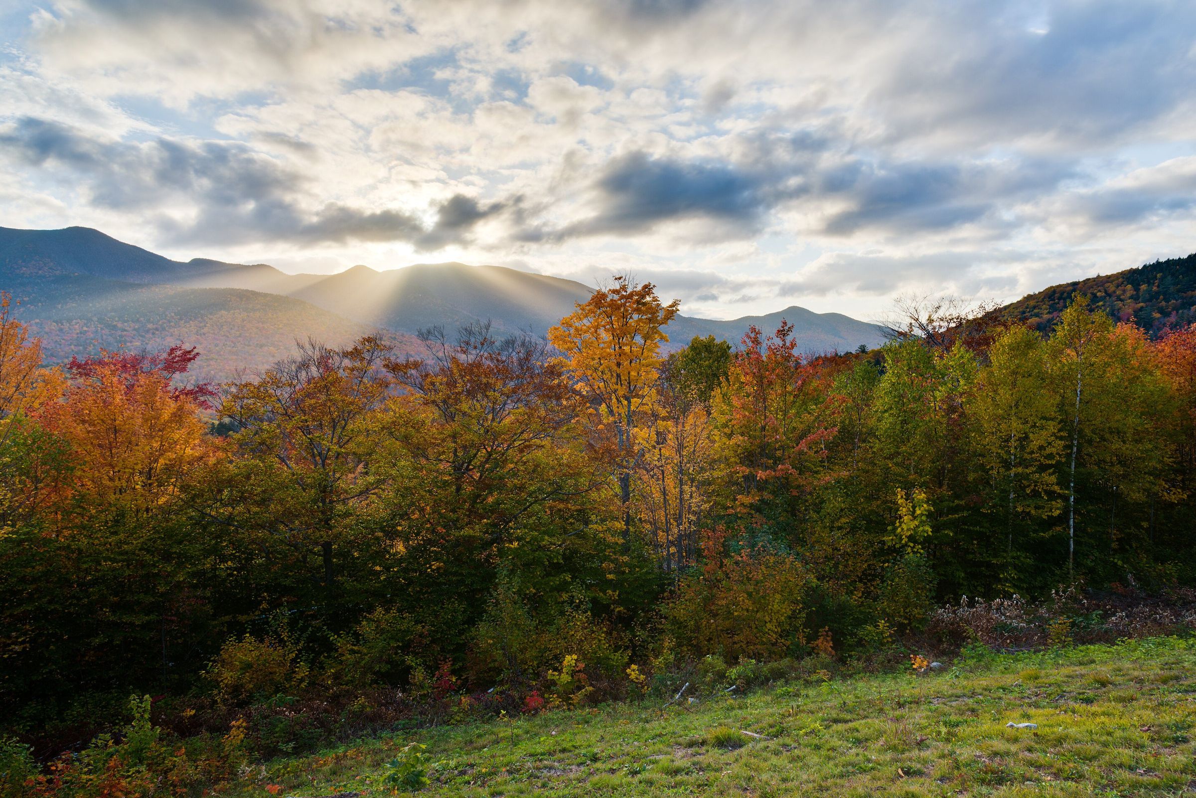 Fall color along the Kancamagus Highway in the White Mountains
