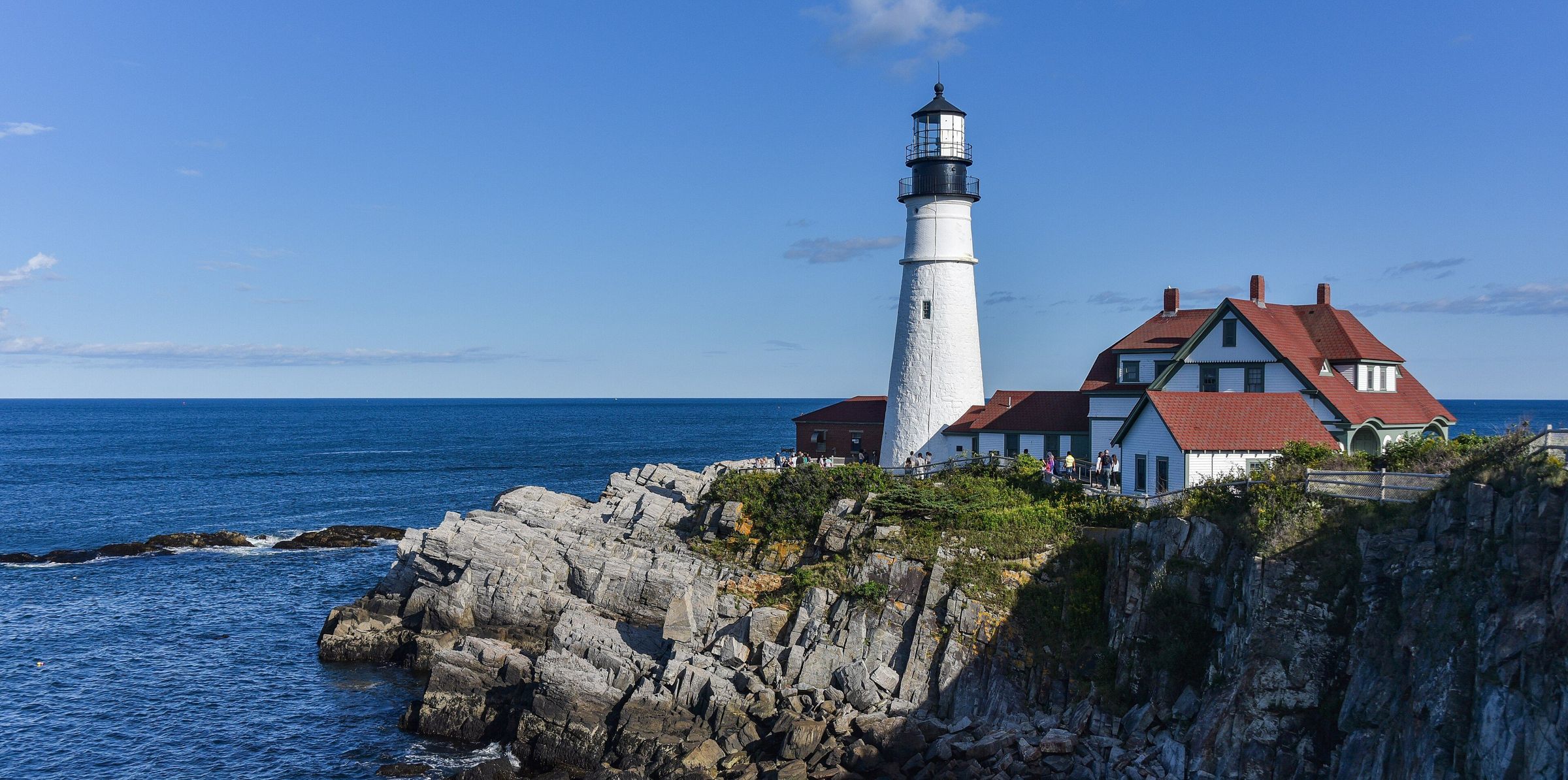 Portland Head Light on the rocky coast of Cape Elizabeth, Maine