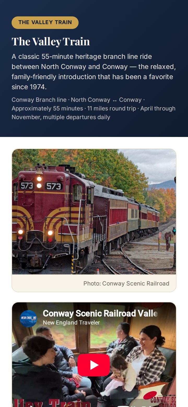 Screenshot: Conway Scenic Railroad plan result, The Valley Train