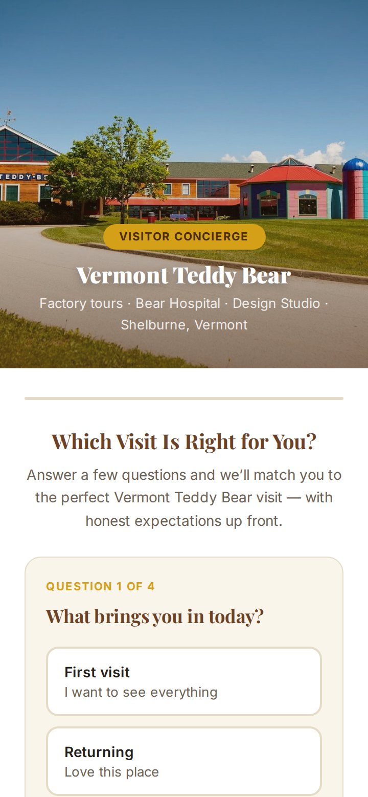 Vermont Teddy Bear sample demo screen